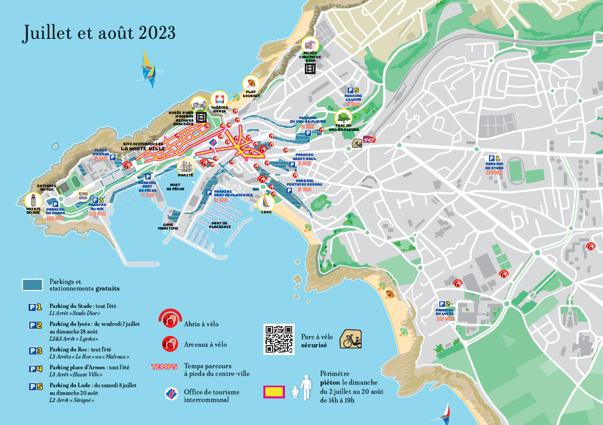 Plan Granville à pied juillet et août 2023