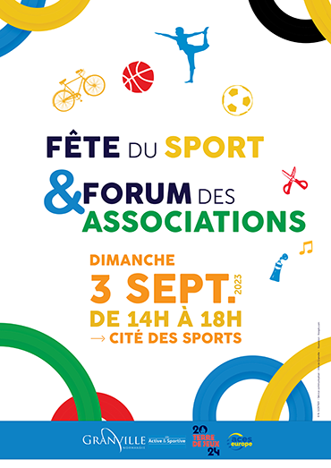 Affiche fête du sport et forum des associations de Granville 2023