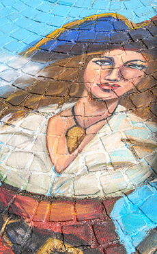 Fresque Cambernon ©Benoit Croisy – Coll Ville de Granville 8 Une nouvelle fresque artistique éphémère place Cambernon