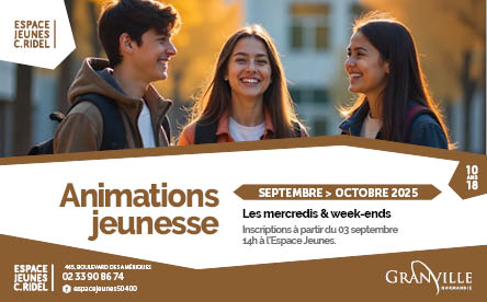 Espace Jeunes C. RIDEL : programme des activités des mercredis & samedis de septembre et octobre 2025
