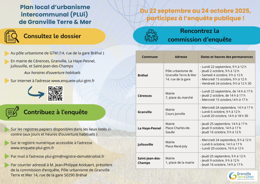 Ouverture de l’enquête publique relative au PLUi