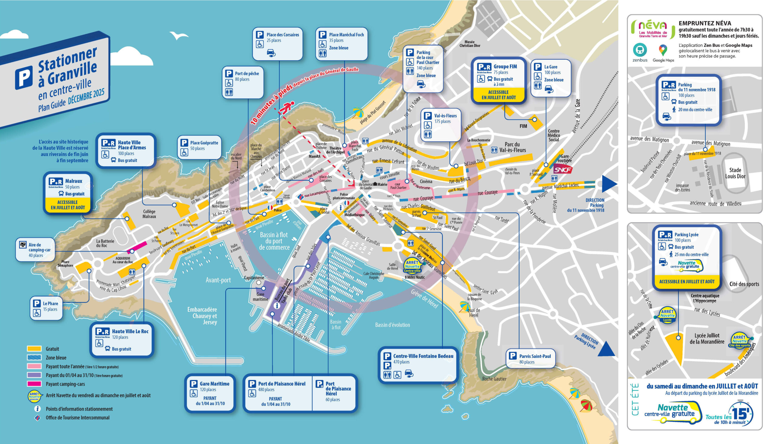 Plan se stationner - décembre 2025 Granville Normandie