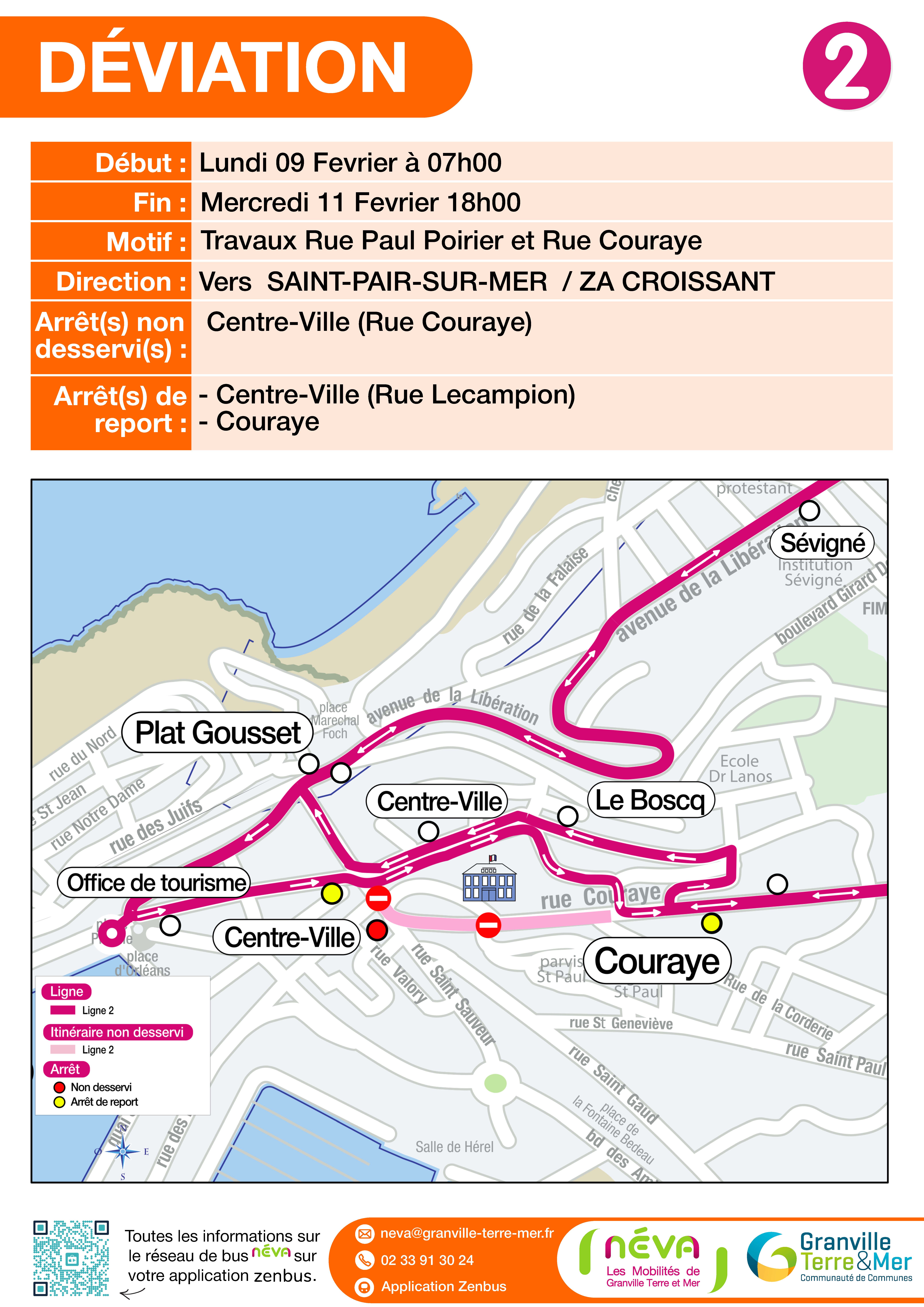 Travaux rue du Commandant Yvon : adaptation de la circulation et des lignes de bus du 9 au 11 février