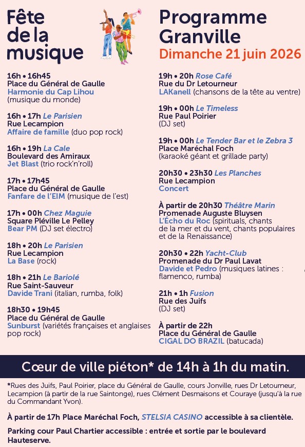 Fête de la musique 2026 Fête de la musique à Granville !