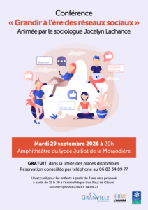 Affiche conférence numérique 29 septembre Conférence 29 septembre 2026 réseaux sociaux Granville Normandie