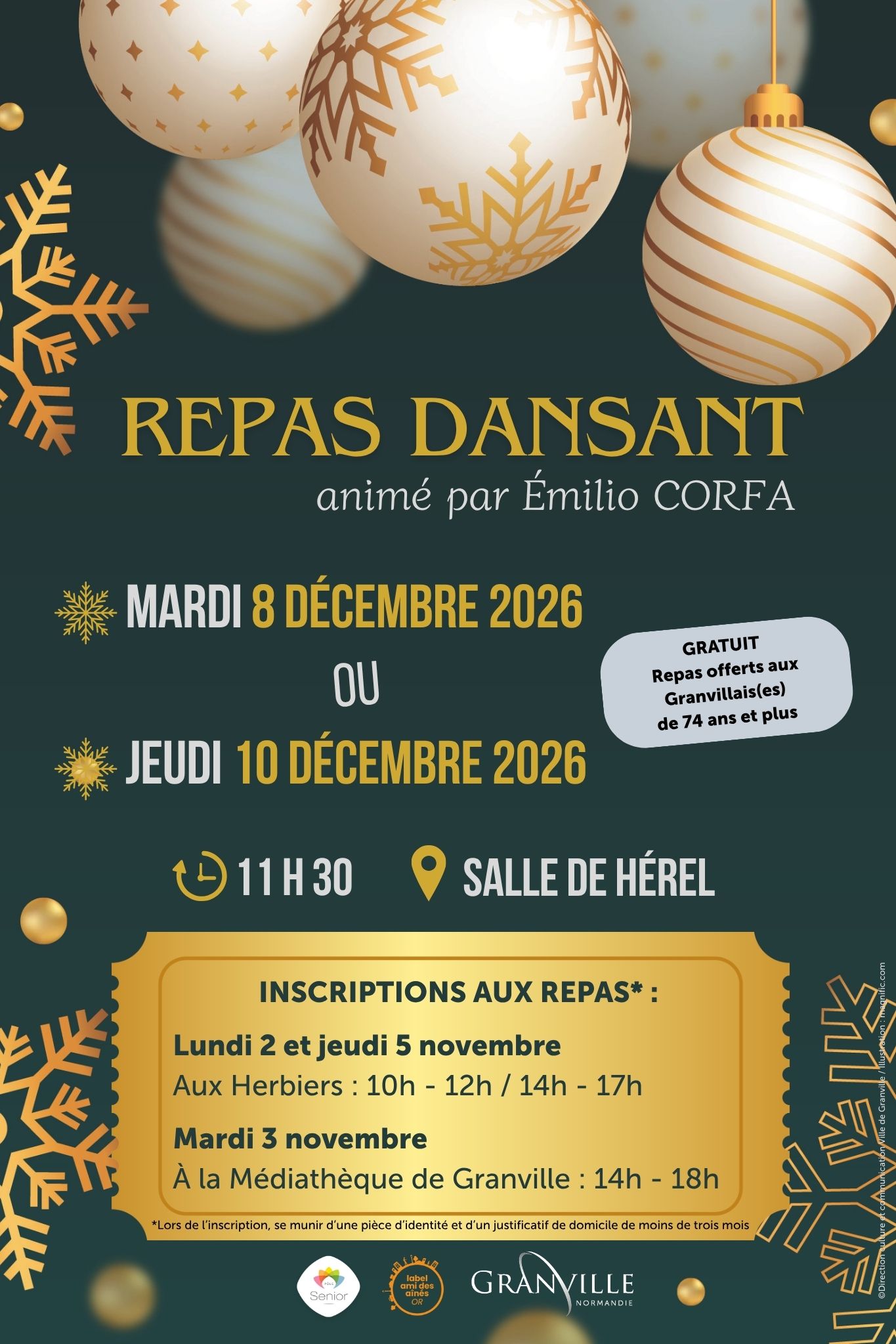 Affiche repas dansant Noël 2026 Affiche repas dansant Noël 2026